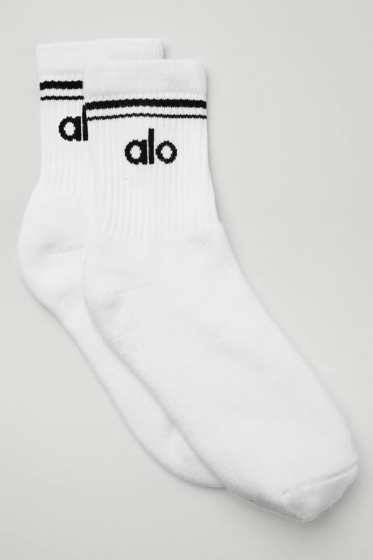 Chaussettes Unisex Half Crew – Blanc & Noir